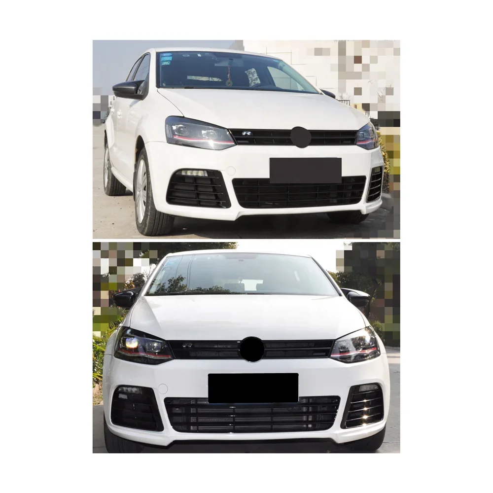 High Performance PP Material Automotive Parts Upgrade Polo Front Bumper For  Polo 2012-2017