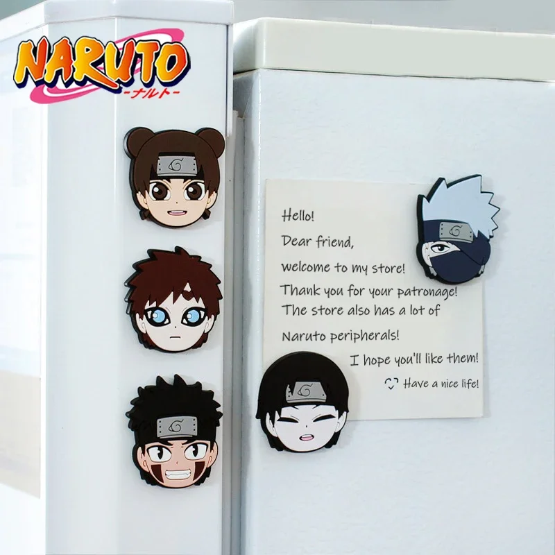 4cm Naruto Cartoon PVC Fridge Magnets Cuet Creative Portrait Refrigerator Magnets Sticker Home Device Decor Toys Kids Xmas Gifts