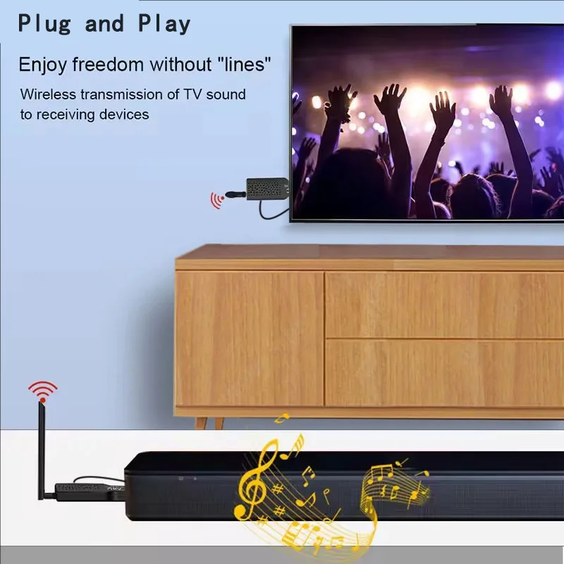 50 متر قوس لاسلكي جهاز إرسال واستقبال الصوت اللاسلكي HDMI ARC محول موسع الصوت لجهاز عرض التلفزيون إلى مكبر الصوت