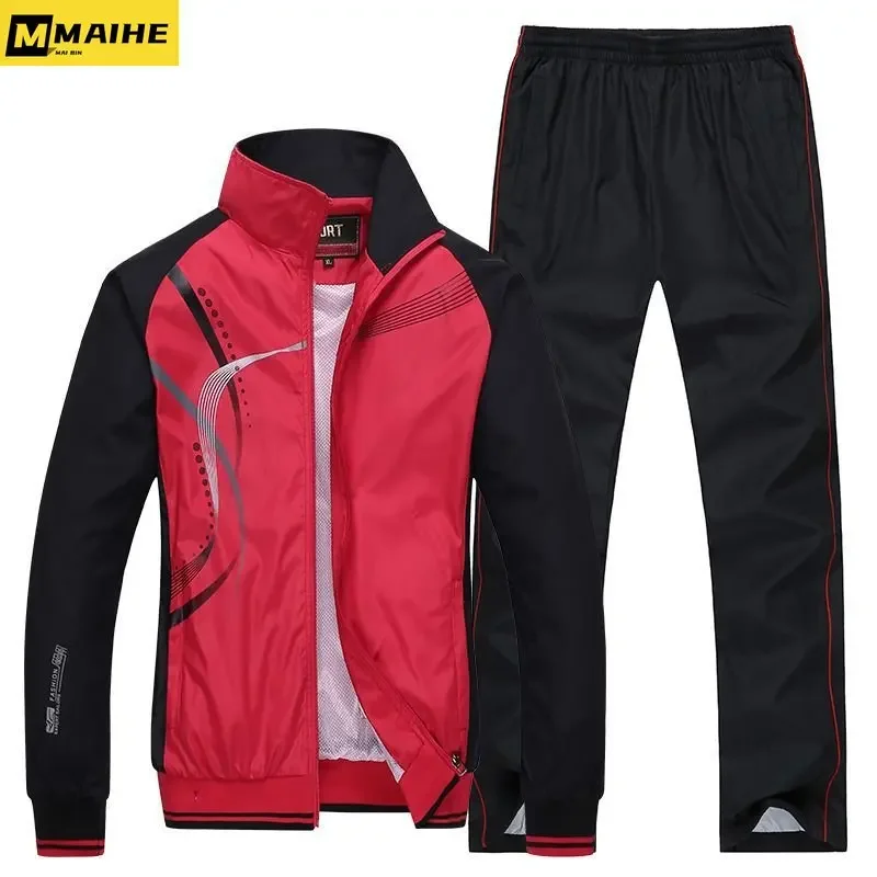 Men\'s Sportswear New Spring Autumn Tracksuit High Quality Sets Jacket+Pant Sweatsuit Male Fashion Print Clothing Size L-5XL