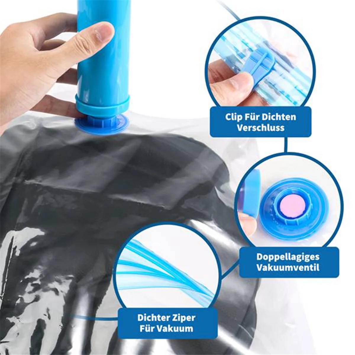 6 Pack Vacuum Storage Bags, Compression for Comforters and Blankets,JAS