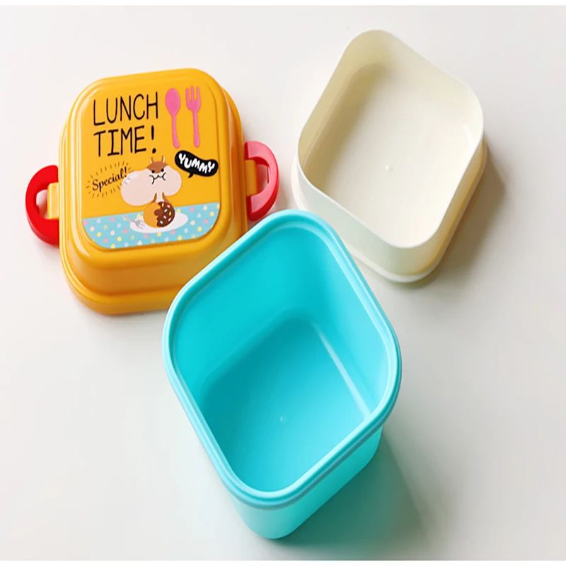 Cartoon Healthy Plastic Lunch Box Microwave Oven Lunch Bento Boxes Food Container Dinnerware Kid Childen Lunchbox