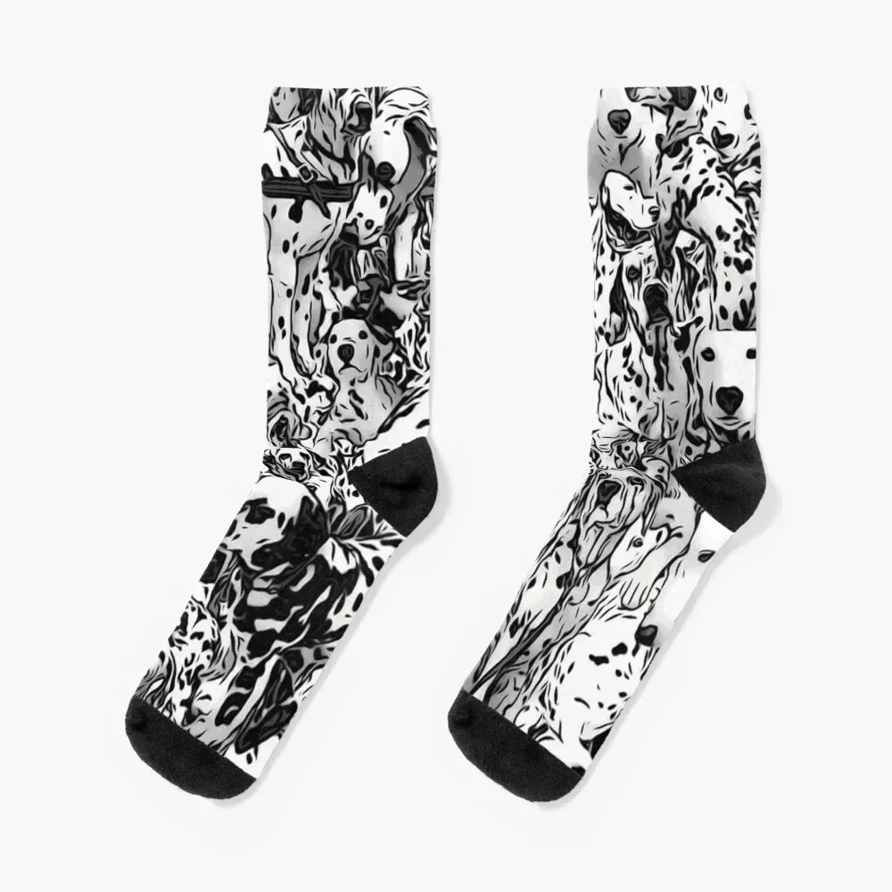 

Dalmation Collage B&W Socks winter thermal football Socks For Women Men's