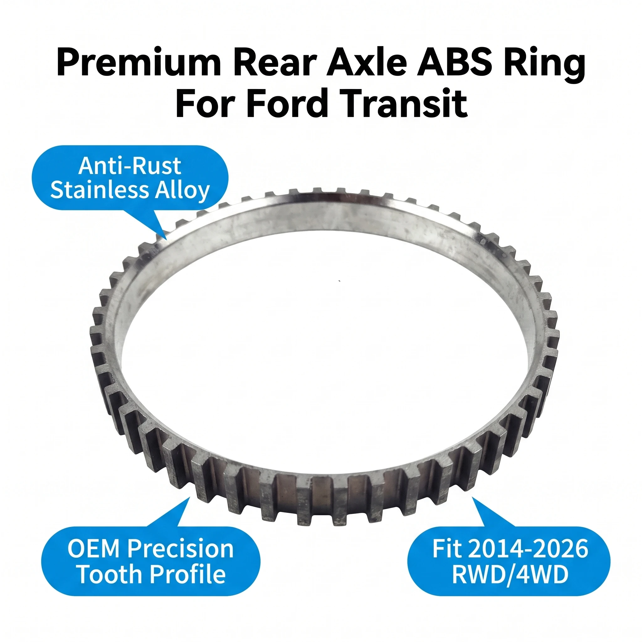 1/2/4PCS Rear Axle ABS Ring 1818631 BK3W2D164AA RWD Reluctor Ring for Ford Transit V363 2.2 TDCi 2.0 EcoBlue 3.2 TDCi 2014-2026