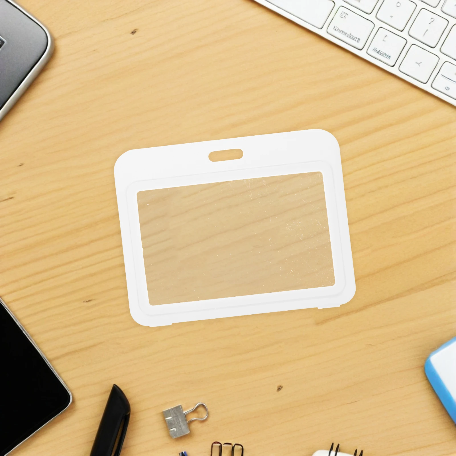 12 قطعة حامل شارة بلاستيكية أفقية بطاقة الهوية كم غطاء الوجه للعمل مكتب المدرسة معرض شارات الموظفين