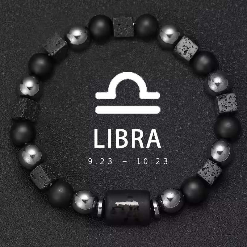 12 Zodiac Bracelets Natural Stone Cancer Virgo Leo Libra Bracelet Couples Friendship Gifts Bracelets jewelry pulsera hombre - Image 14