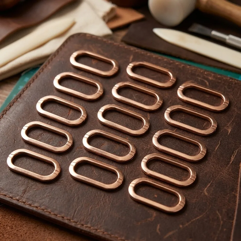 Oval Metal Grommet Eyelets Rust Reinforced Hole Hardware For Handbag Purse Handle Connector DIY Leather Craft Bag Making Fitting
