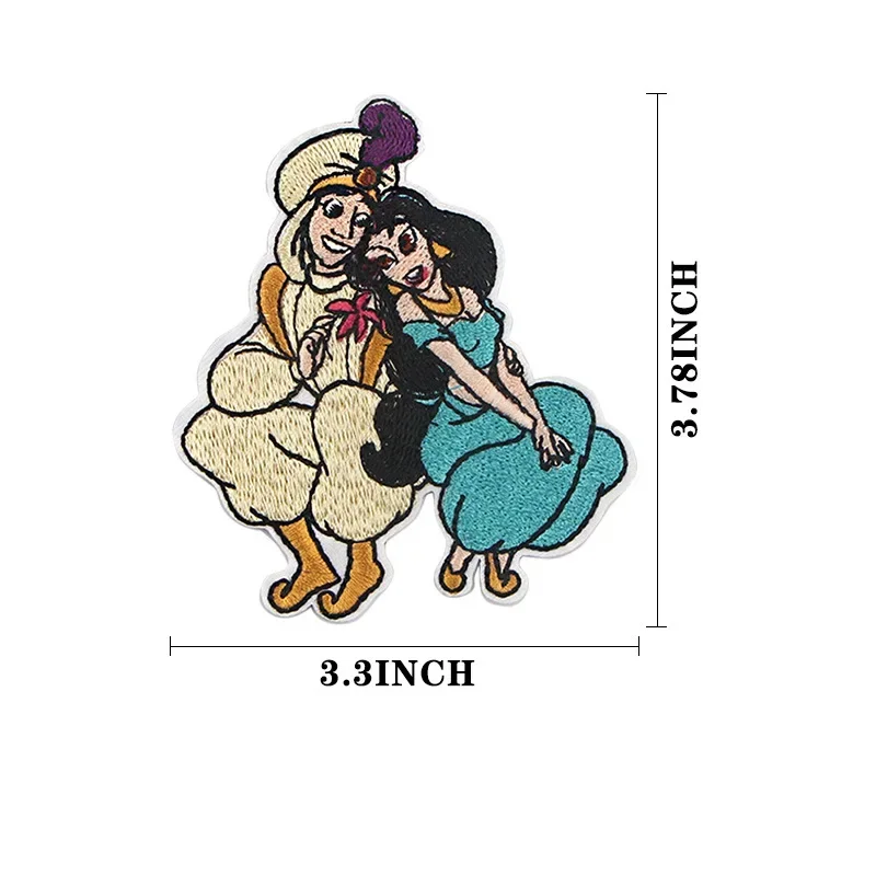 Disney Mermaid Mulan Princess Patch for Children Embroidery for diy Iron Clothing on Patch on Bag for Clothes Custom patches