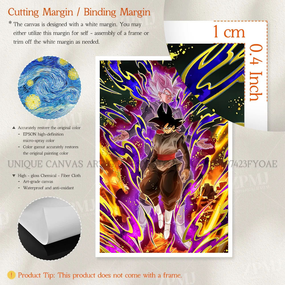 Pintura en lienzo de Dragon Ball, imágenes de decoración del hogar de Super Vegetto, figuras de Anime, póster impreso para pared de salón, ilustraciones sin marco