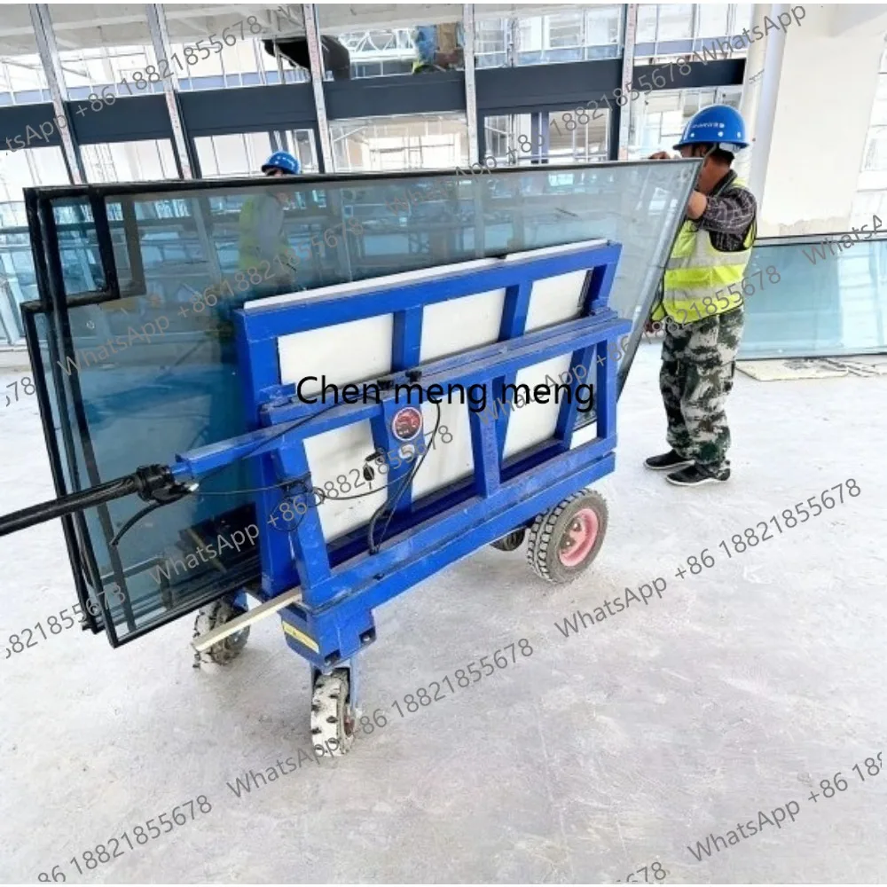 Electric Trolley for Transporting Glass Plasterboard Doors Windows and Tiles Electric Four-wheeled Folding Board Trolley