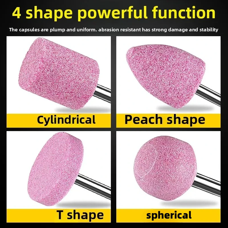 그라인더 내부의 헤드 레드 커런덤 소형 연삭 휠, 6mm 다이아몬드 연삭 휠 전기 드릴 연삭