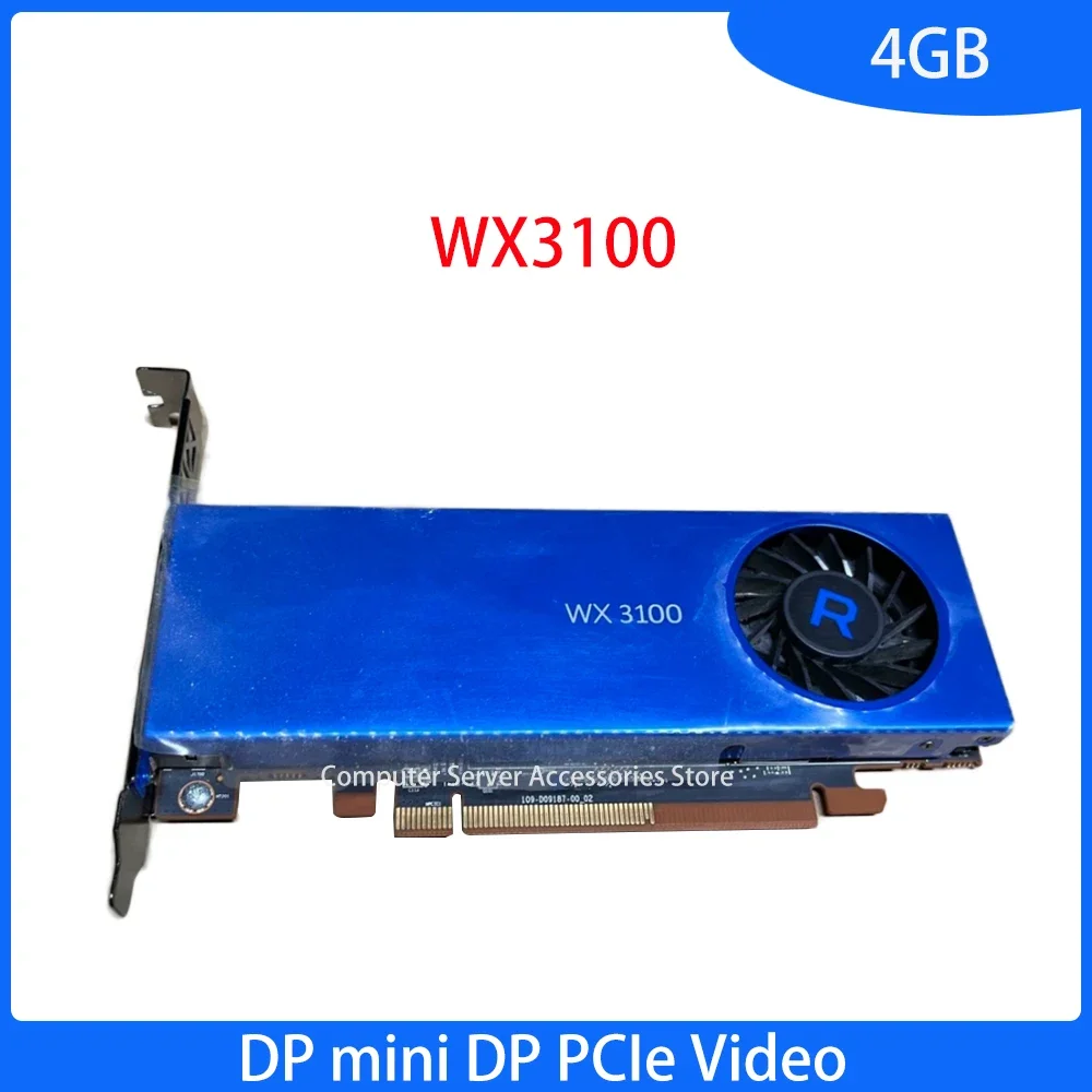 Original WX3100 4GB GDDR5 DP mDP PCIe Video Graphics Card 102D0910100 Graphics Card for Modeling Rendering Graphics Card 4K 60Hz