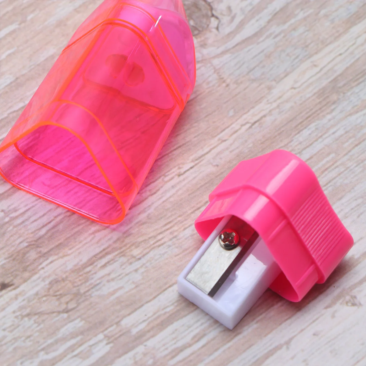 

12Pcs Pencil Sharpener Plastic Colorful Compact Handheld Sharpener for Kids Students Classroom Office Stationery