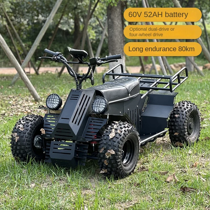 Electric all-terrain off-road kart 80 km range beach buggy quad bike 12,000 watts mountain jungle adventure high power 200 kg