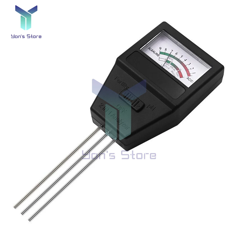 Misuratore di fertilità del PH del suolo 2 in 1 con 3 sonde Tester del PH del suolo misuratore di acidità del dispositivo di misurazione Fertile della pianta per il giardino