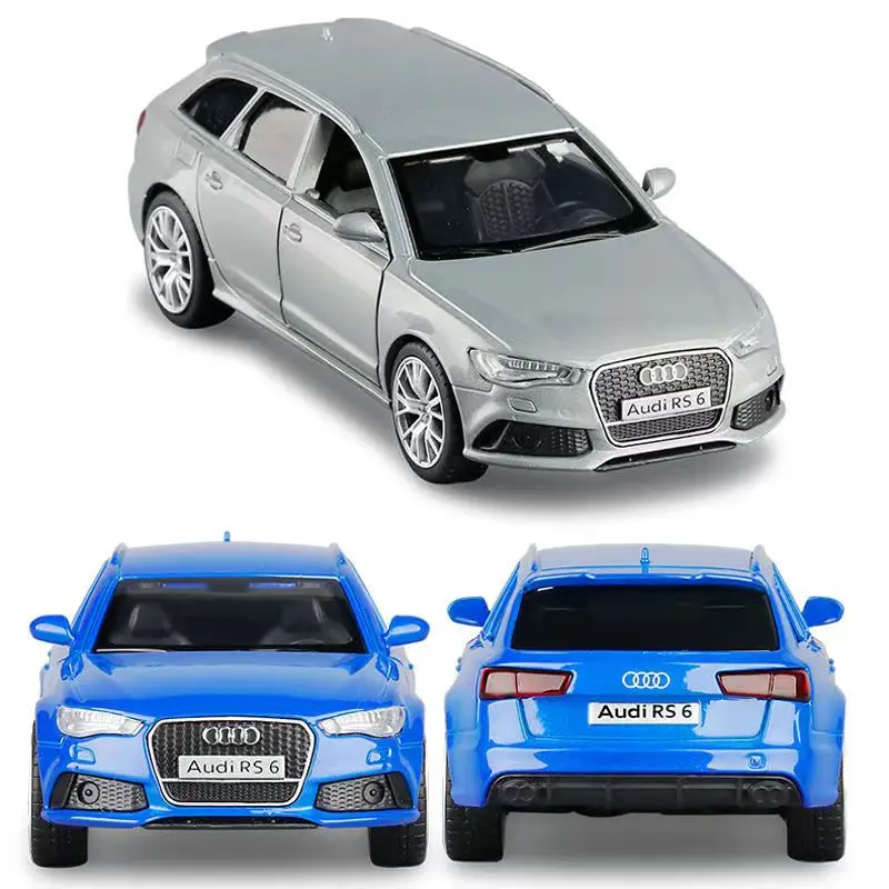 Audi-RS6 Station Wagon Diecast Alloy Car Model, puxar para trás brinquedo, pequena escala, brinquedos infantis, coleção de presentes, 1:36