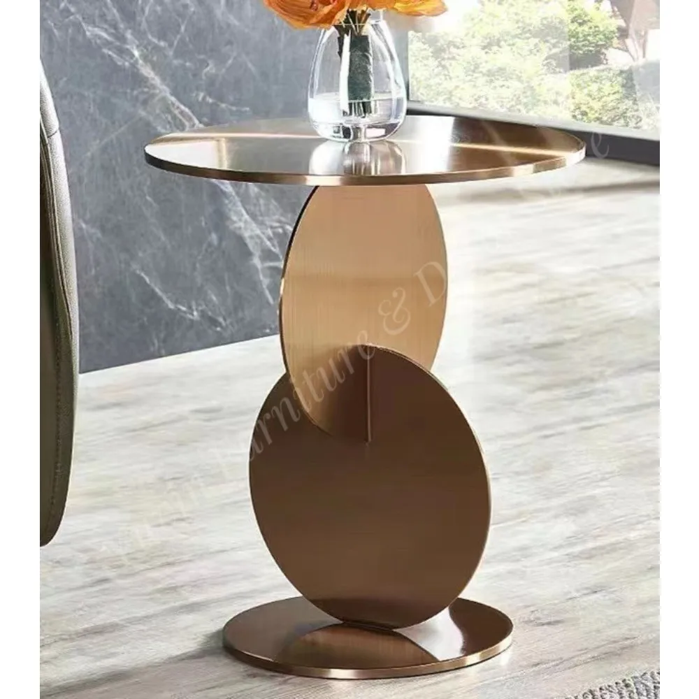 Small Light Luxury Stainless Steel Multifunctional Nordic Modern Coffee Table with Italian Design