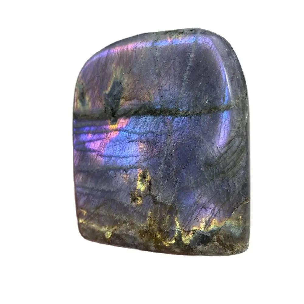 Natural Crystal Blue and violet Moonstone Raw Gemstone Ornament Polished Quartz Labradorite Decorating Stone Healing Gift Stone