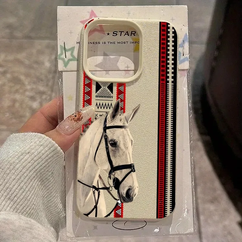

Vintage Totem Horse Pattern Phone Case For iPhone 11 12 13 14 15 16 17 Pro Max 17 Air 15 14 Plus Soft Silicone Phone Cover