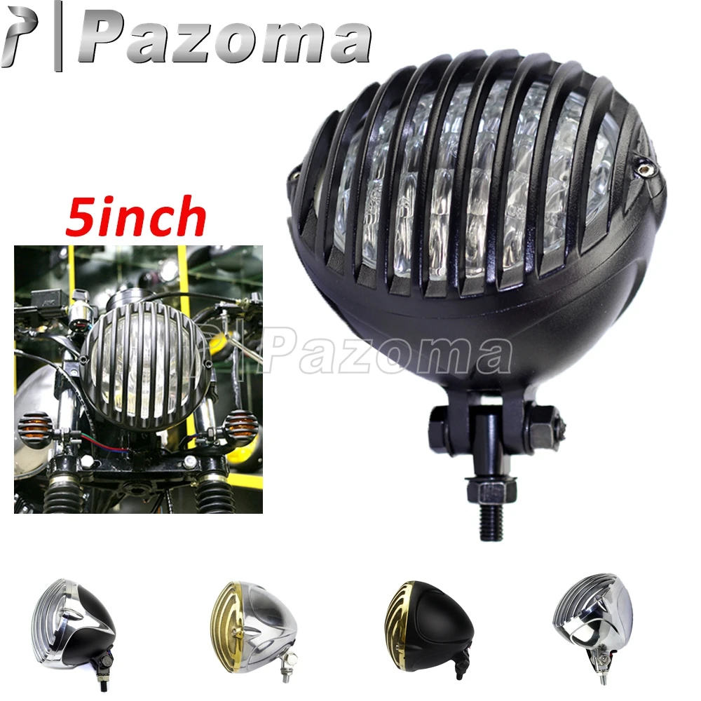 

5" Front Head Light Lamp Motorcycle Round Retro Headlight For Harley Cafe Racer Bobber Chopper Road Glide Street Glide Road King