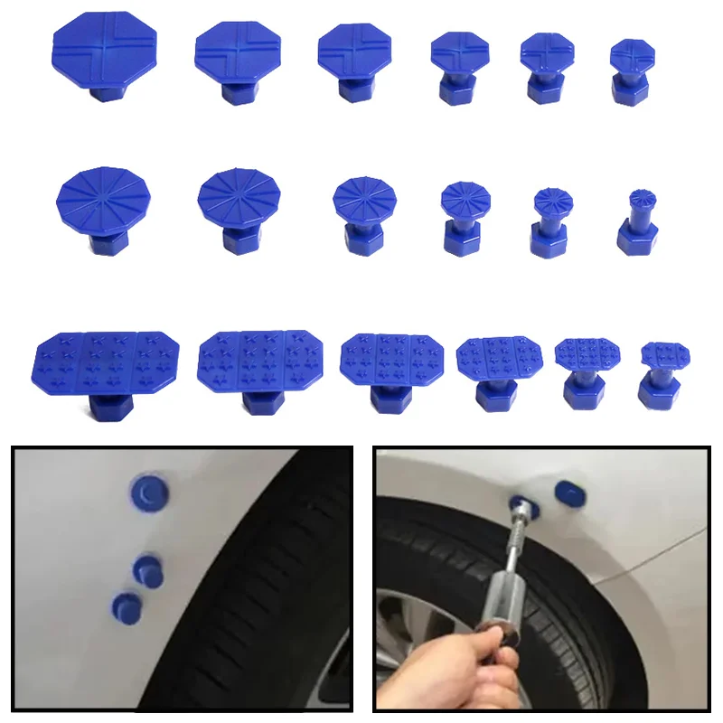 

18Pcs/set Car Dent Repair Tabs Professional Car Body Dent Repair Tool Kit Auto Suction Cup Adhesive Blue Glue Dent Remover Tab