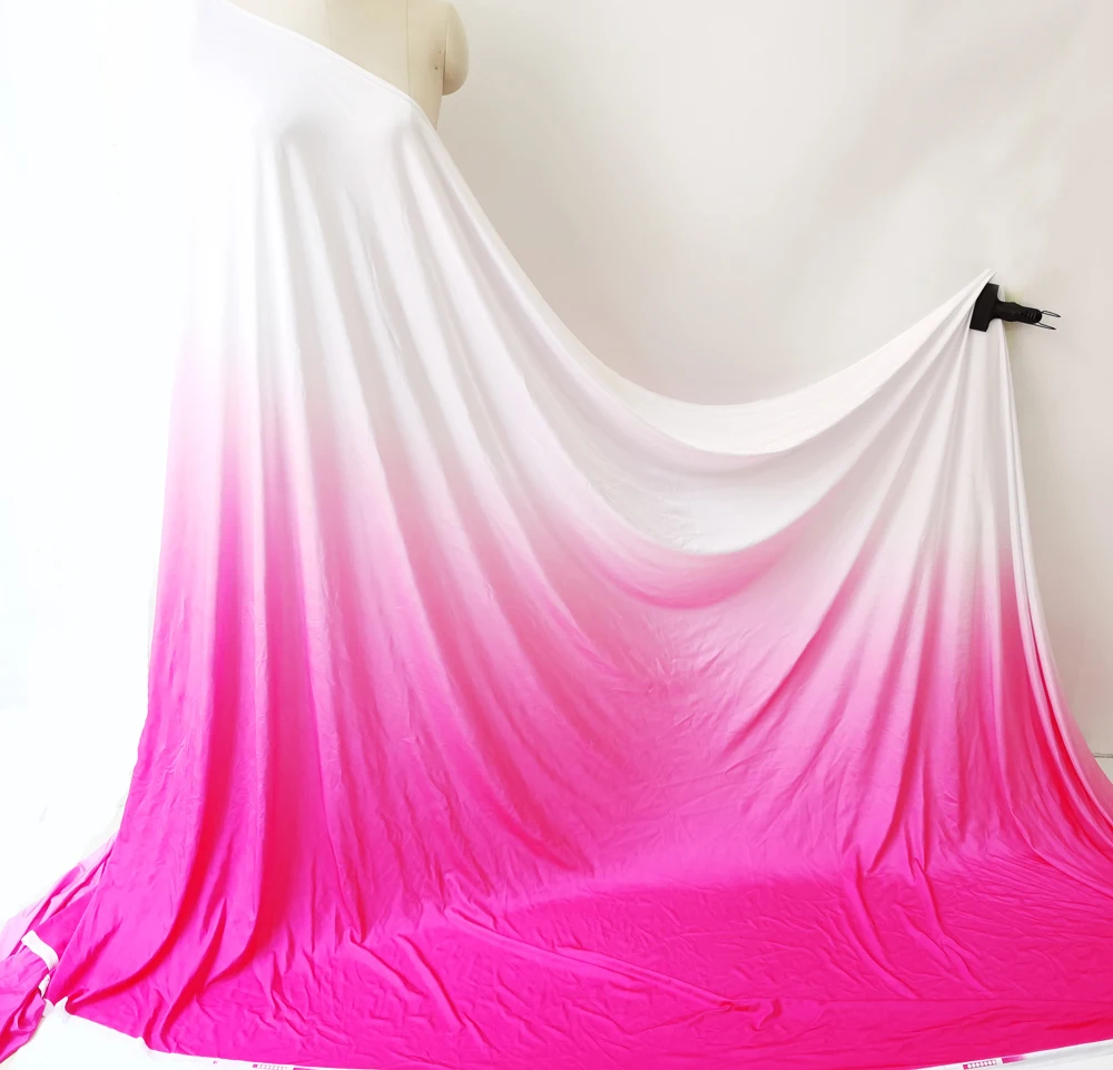 1 Meter x 1,5 Meter Graduell verlaufender Ombre-Strickstoff aus Spandex für Trainingskleidung und lateinamerikanische Tanzbekleidung – Detail 5