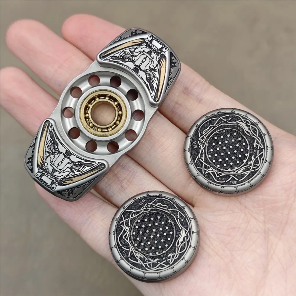 Spinmoon EDC Kylin geschnitzter Fidget Spinner Zweiblättriger Fidget Spinner Stressabbau-Spielzeug Fidget-Spielzeug Erwachsene Originaldesigns
