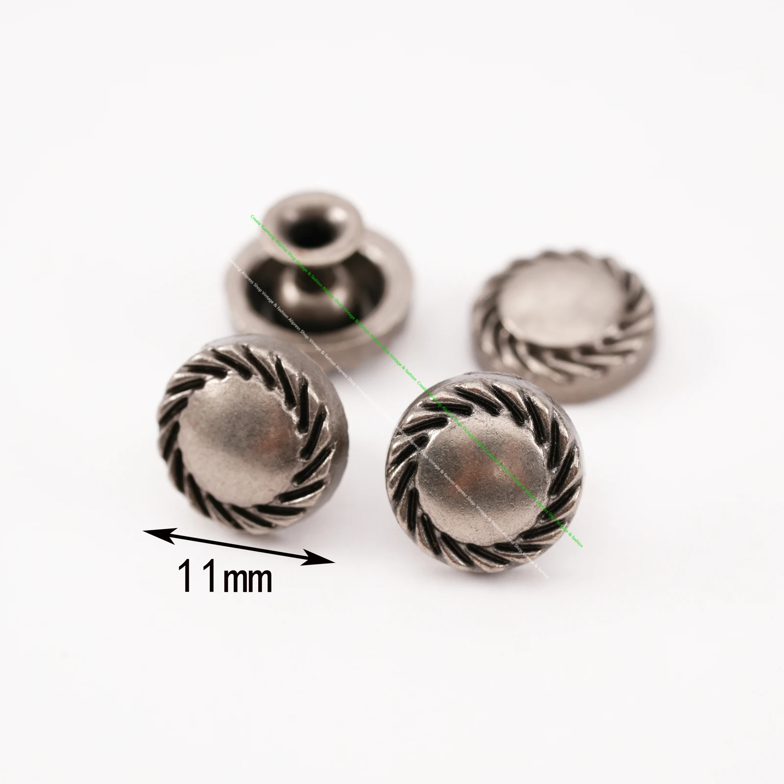 50pc Trendy Engraved Round Rivets Stud Spikes for Bag Shoes Belt Leathercraft
