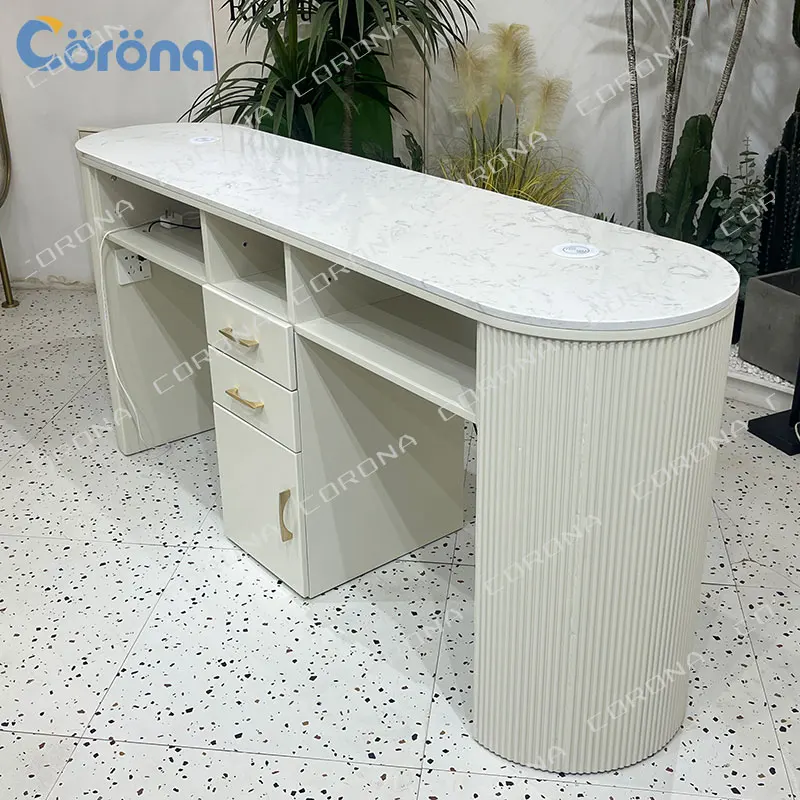 

Popular Modern Manicure Salon Furniture Nail Tech Table With Dust Collector