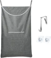 XL Hanging Laundry Hamper Bag Black Door Hanging Hamper with Large Openging  Door Laundry Basket - Image 5