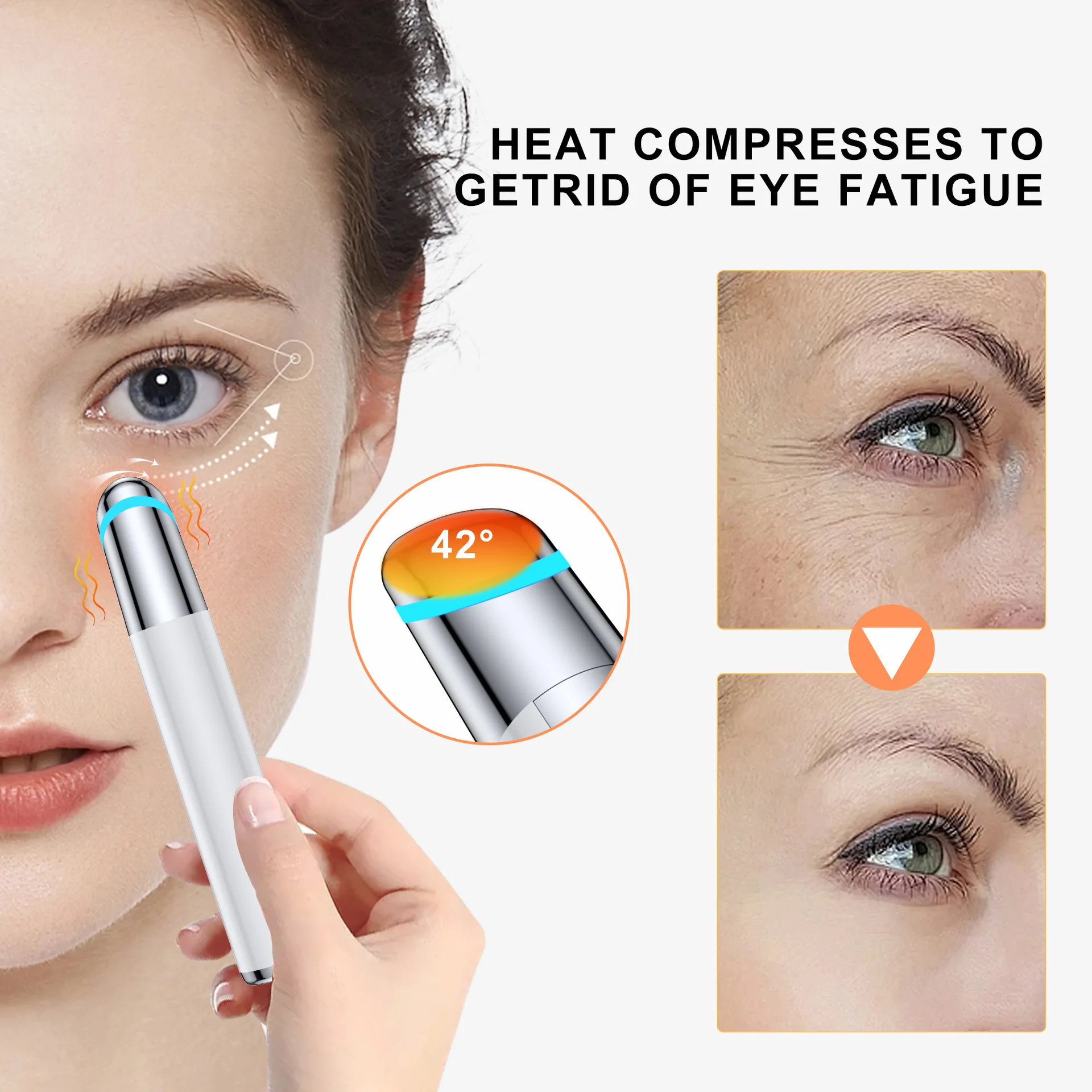 Trillingen Heet Kompres Oogmassage Machine Anti Donkere Cirkel Anti Rimpel Oogmassage Heet Kompres Gezicht Oog Schoonheid Apparaat