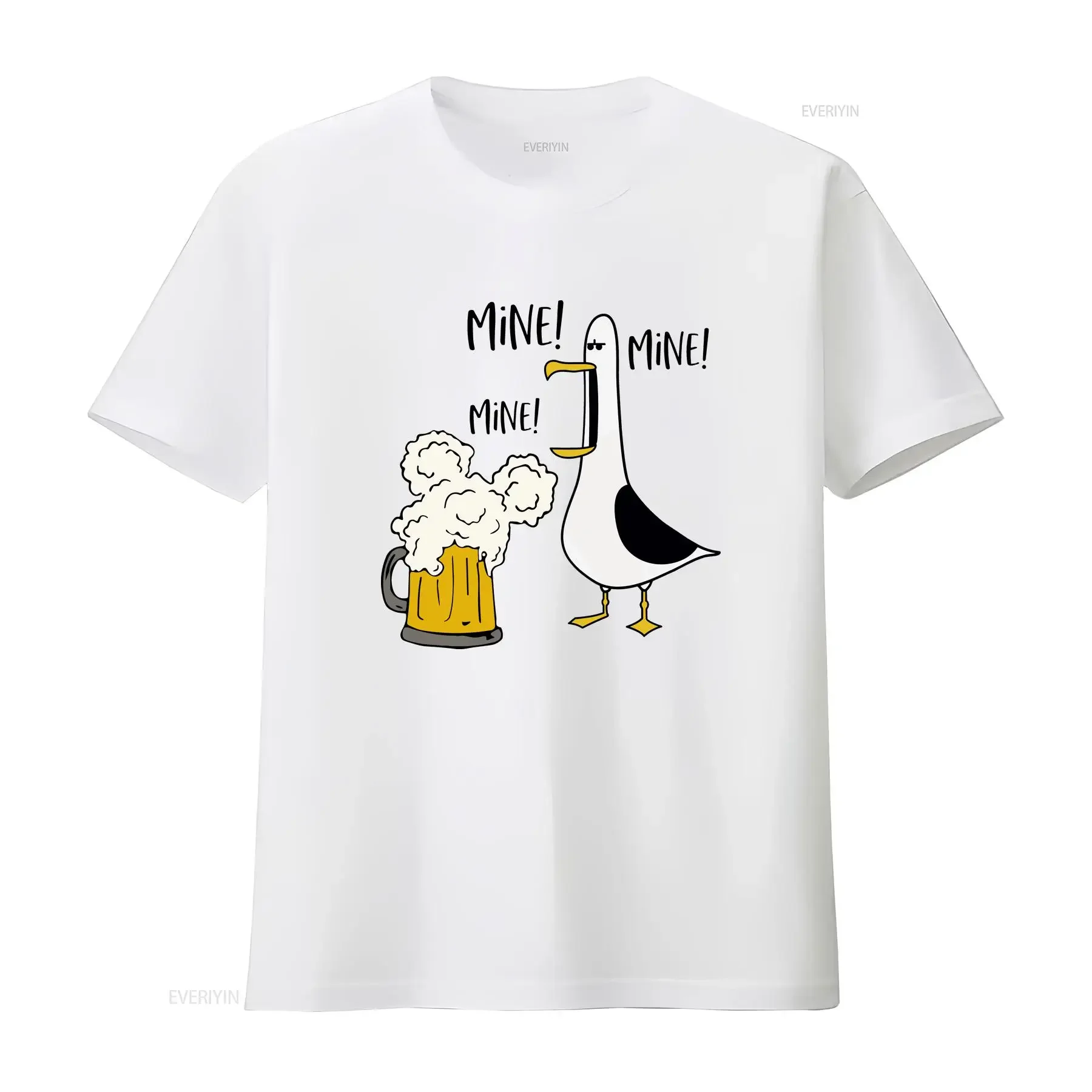 Mine Beer Nemo Seagull T Shirt Finding Fish Matching Family Vacation Funny vintage Washed Slightly Casual Comfortable Stretched
