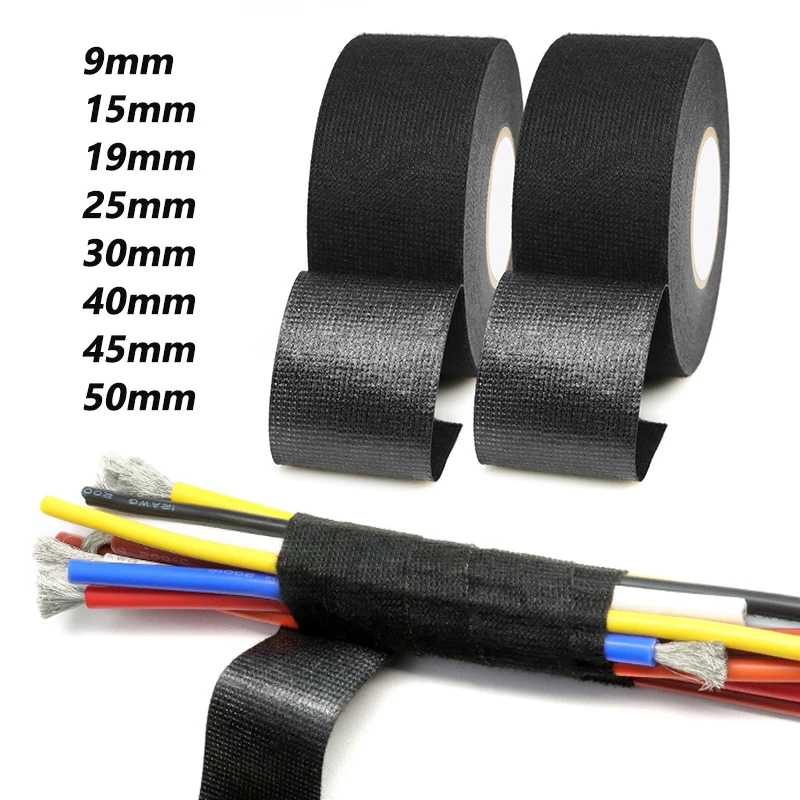 Wire Harness Electrical Tape Heat-resistant Insulated Wiring Bundle Adhesive Cloth Fabric Tapes Automotive Cables Wrap Protector