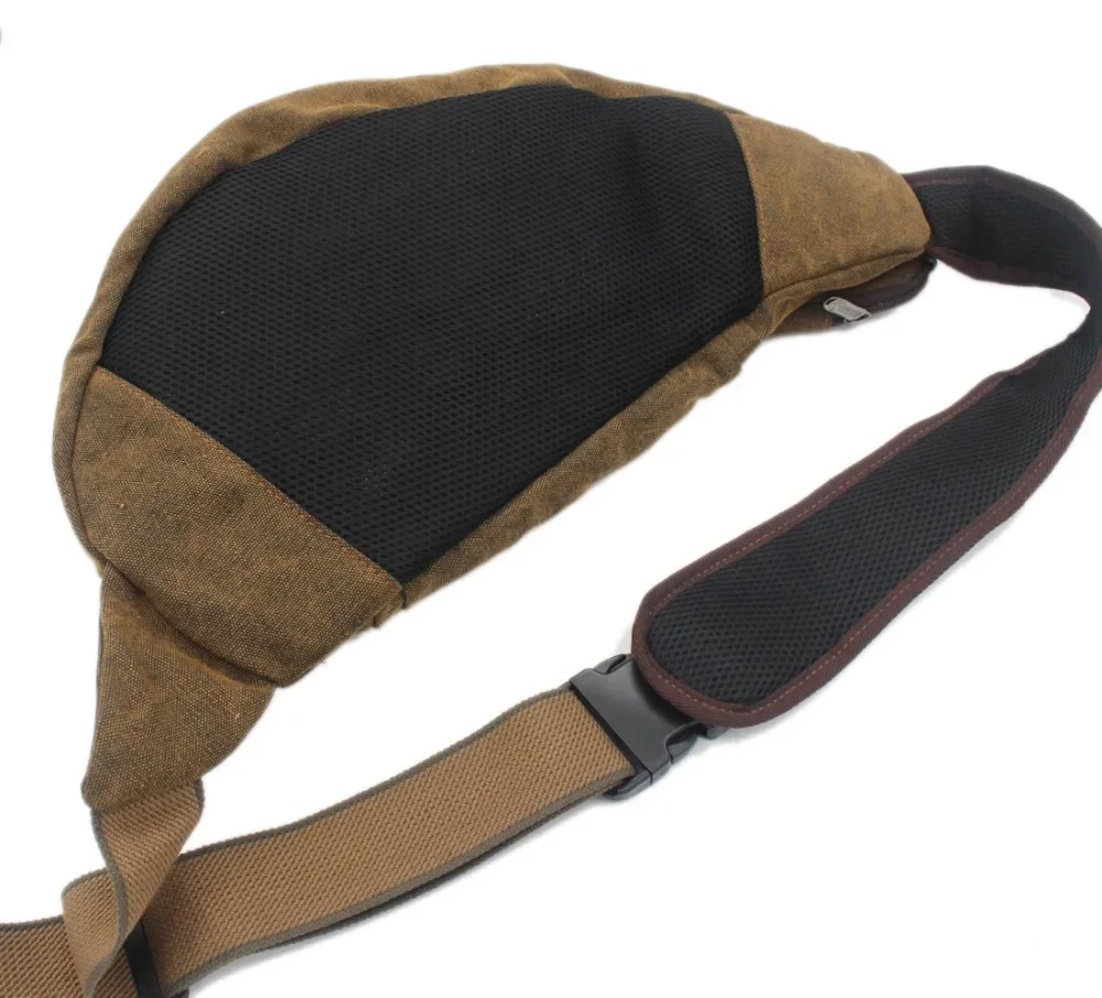 Bandolera de lona de alta calidad para hombre, bolso de pecho cruzado para ordenador portátil, mochila para subir a la espalda, bolso de un solo