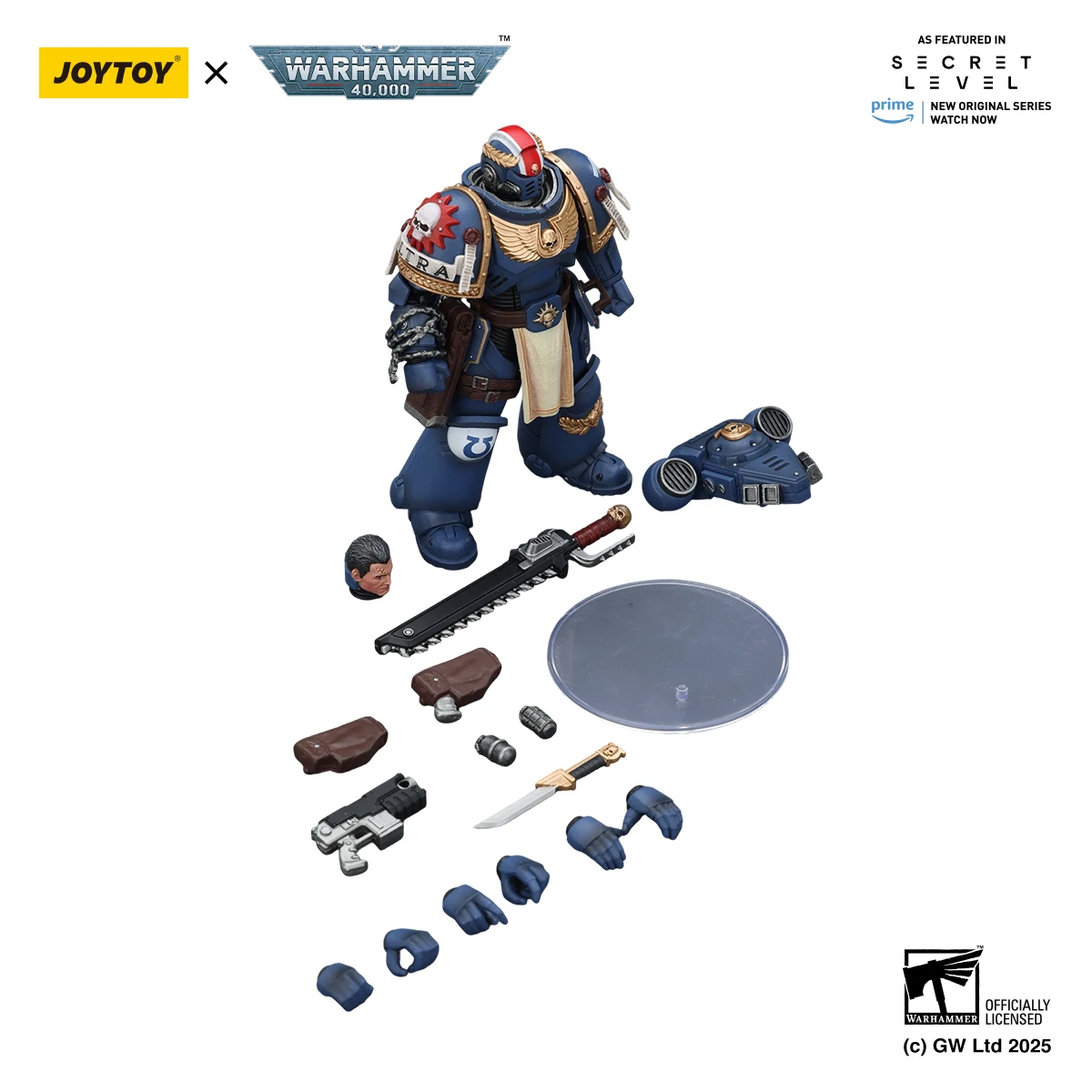 JOYTOY Warhammer 40k Ultramarines Titus Laurels of Victory Metaurus Axe Stormshield 1/18 Gearticuleerde Space Marine Actiefiguur