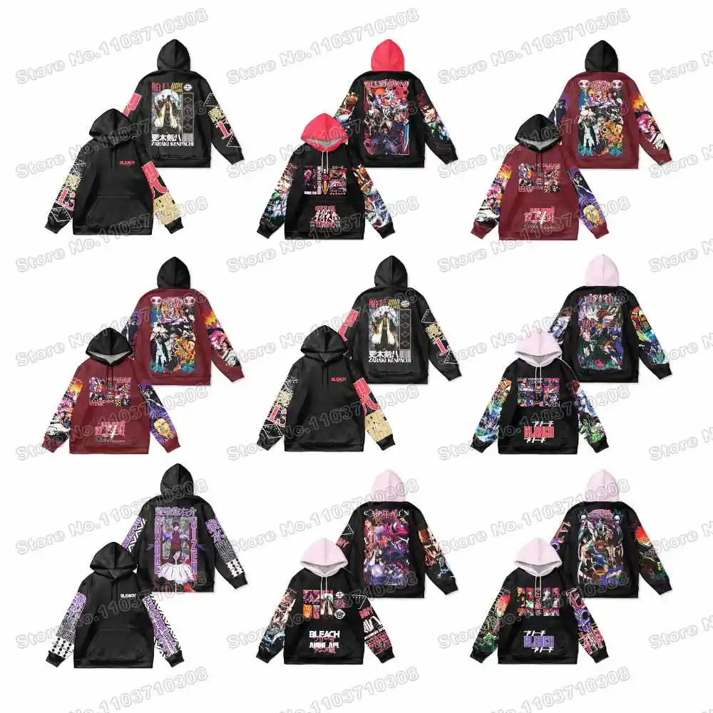 

Cartoon Warm Sportswear Bleachs gym Anime Fishing Camping Men's Streetwear Hoodie Harajuku Autumn Winter Streetwear Clothe