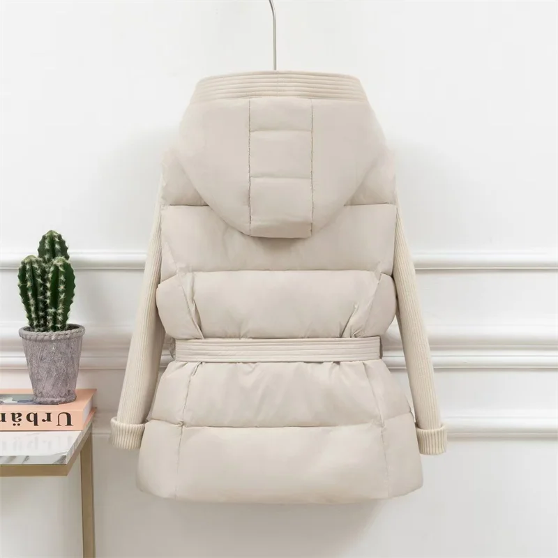 2025, neue Weste, Damenjacke, Puffer-Parkas, winddicht, leicht, mit Kapuze, warme Weste, weiblich, weiße Ente, Daunenmantel, ärmellos