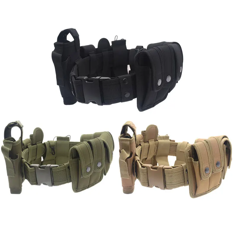 Outdoor Men's tactical belt Multi functional Girdle Detachable accessory bag Tool Flashlight belt quick pull NA12