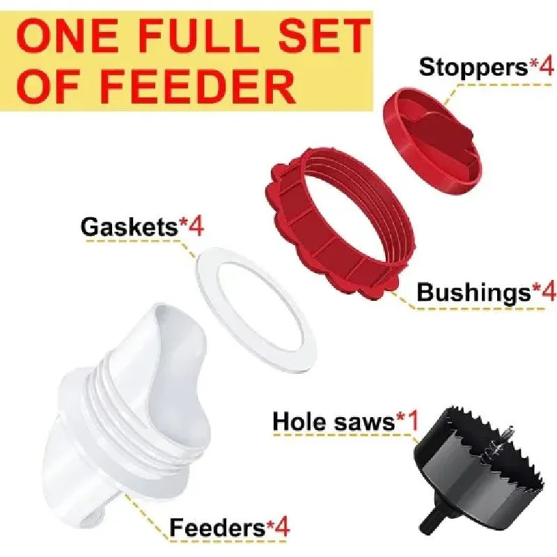 Poultry Pro Feeder Rainproof Chicken Feeder DIY Automatic Poultry Feed Bucket Self Gravity Feeding Of Chicken And Duck