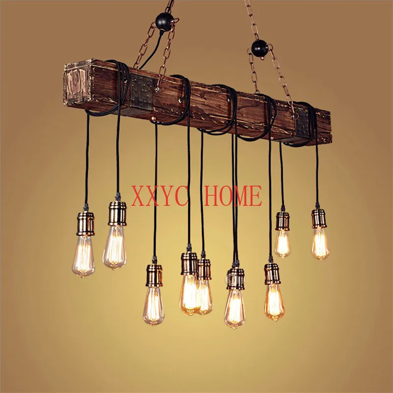 

Chandelier Restaurant Cafe Creative Bar Restaurant Bar Personality Wooden Art Industrial Style Chandelier