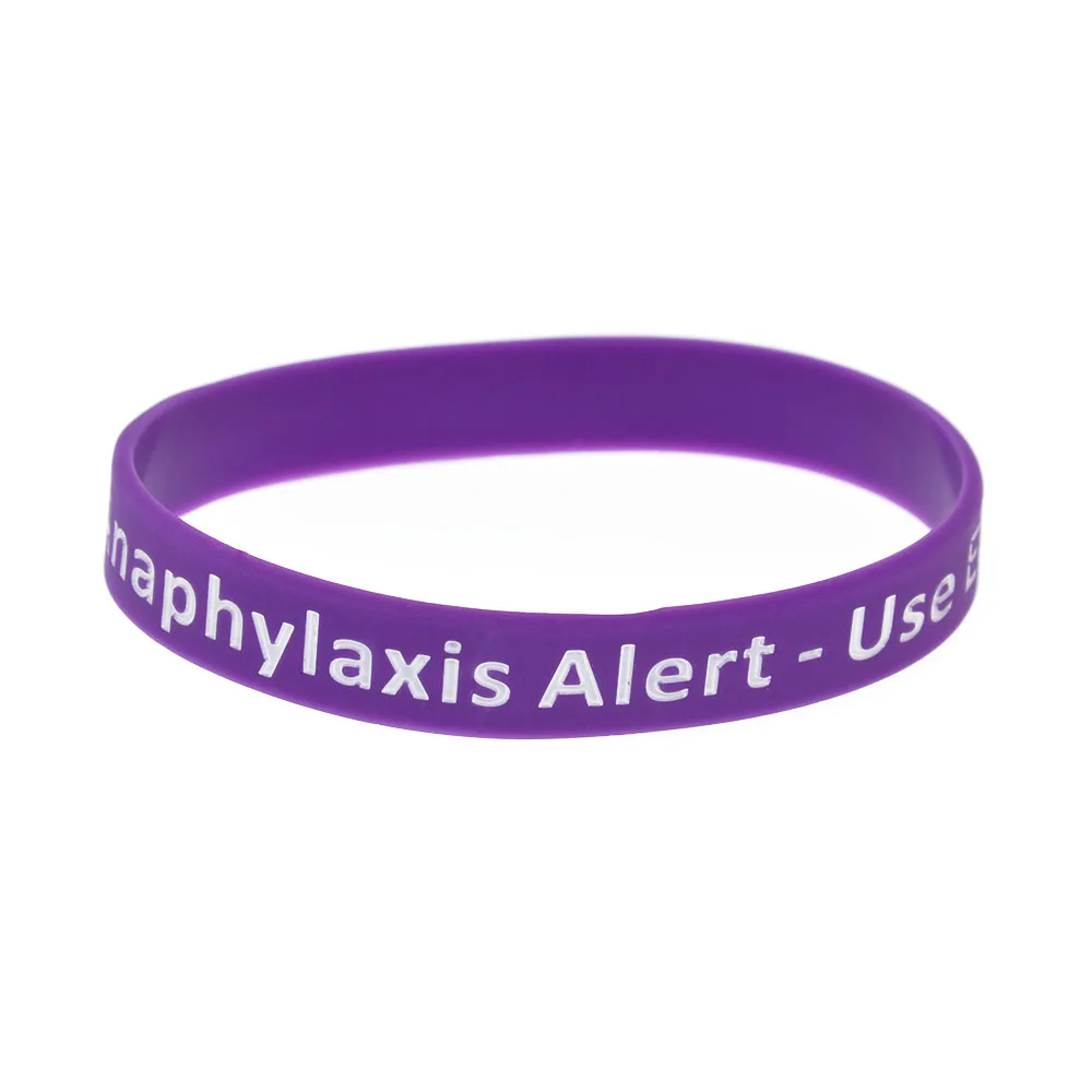 50 Pcs Anaphylaxis Alert Silicone Bracelet Adult Size