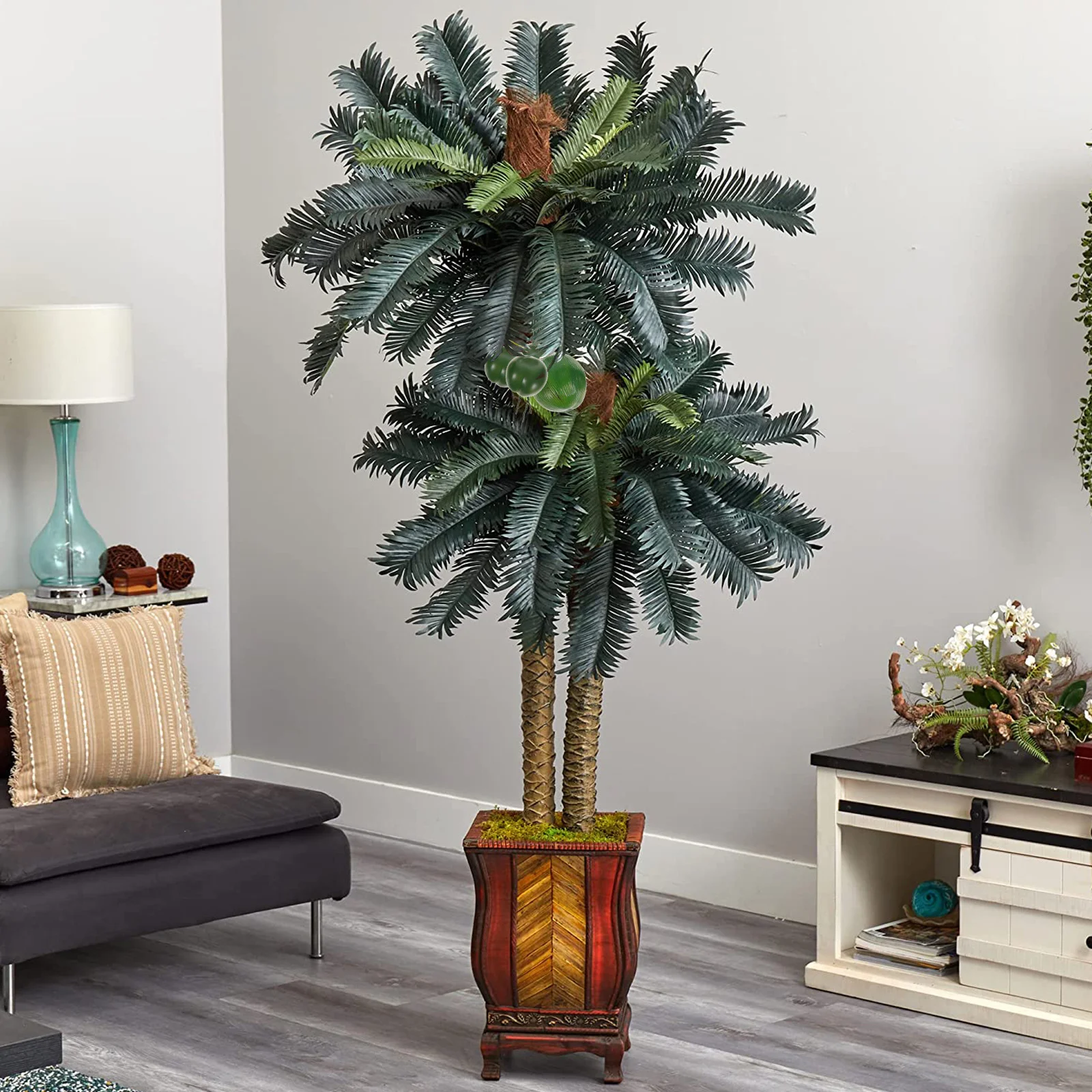 

Fake Coconuts 5Pcs Multipurpose Plastic Hanging Ornament Tropical Party Supplies Simulation Fruit for Decor DIY Projects