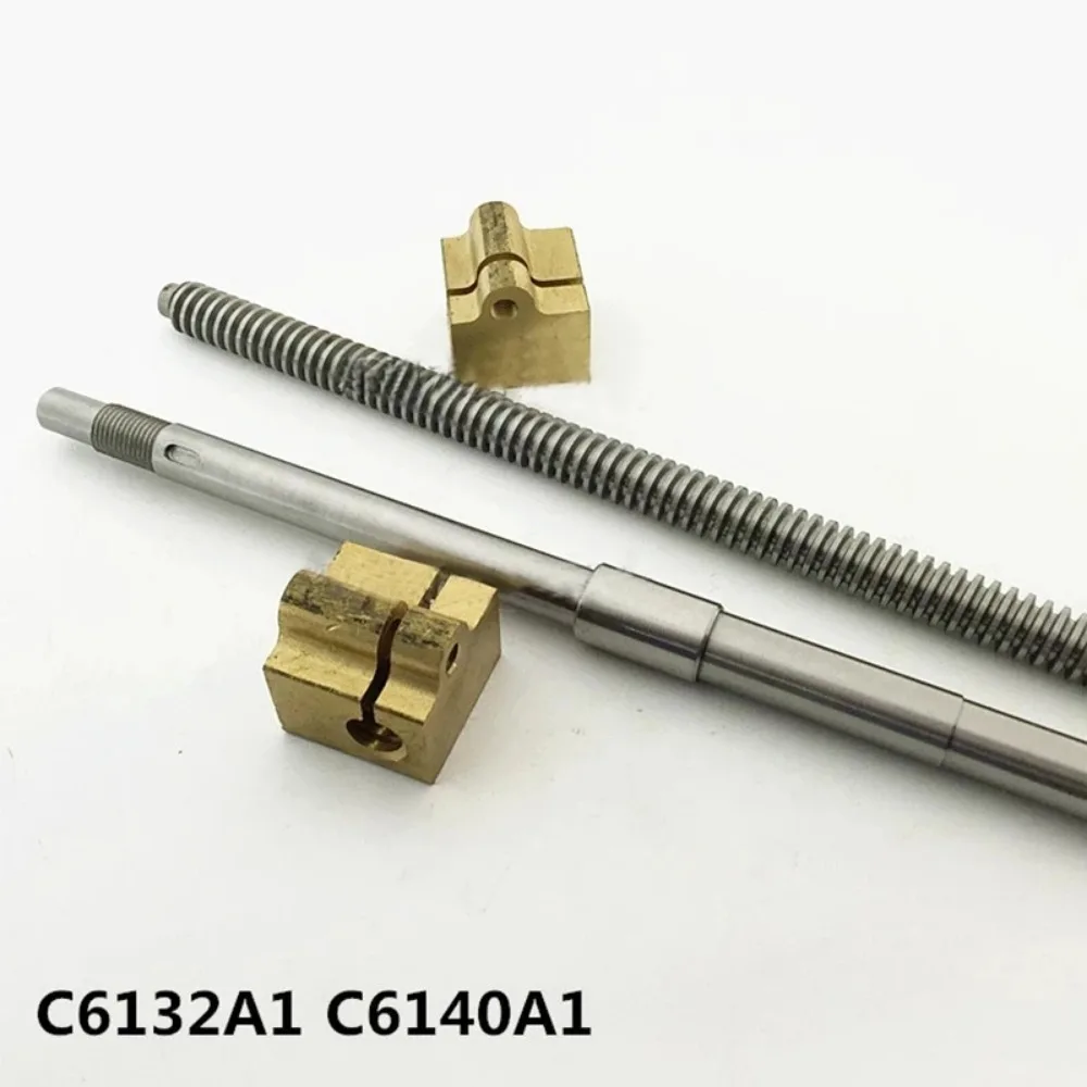 1 Set C6132/C6140A1 Lathe Accessories Screw Middle Carriage Screw Nut Group 590/620MM Outer Diameter 16 Tooth Pitch 4 Left Hand