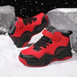 Outdoor Kid Running Shoes Sport Children's Boy Winter Plus Warm Sneakers Waterproof Leather Girl Casual Basketball Shoes