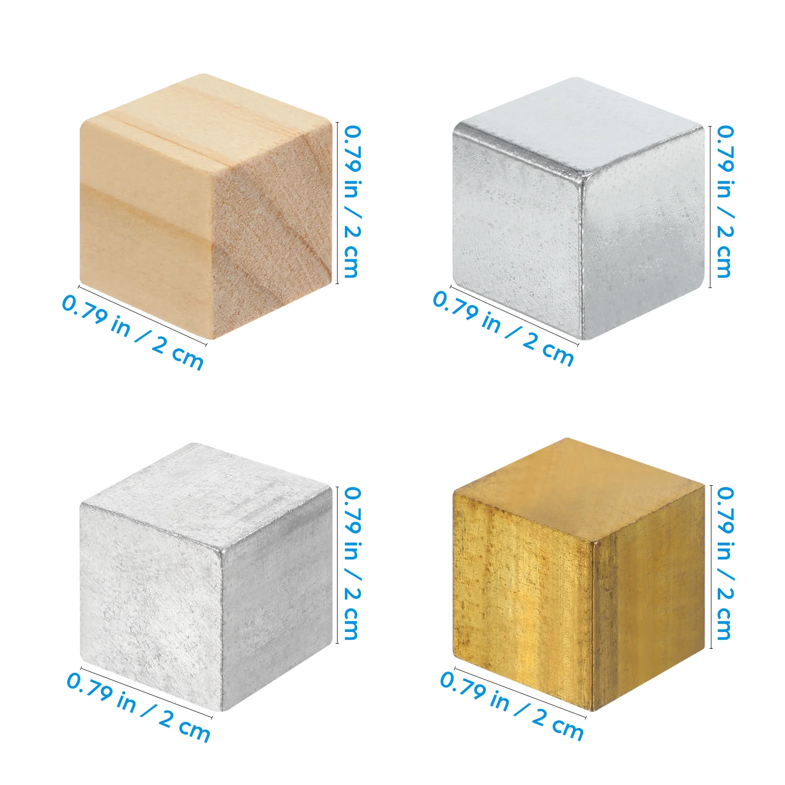 Набор плотных блоков, 4 шт., профессиональные полированные плоские гладкие формования, обучающая коллекция хобби, подарочная плотность дисплея