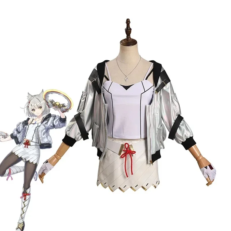 Game Xenoblade 3 Cosplay Costume Mio Outfits Women Halloween Carnival Role Play Clothes Jacket Necklace Pantyhose Skirt Suit