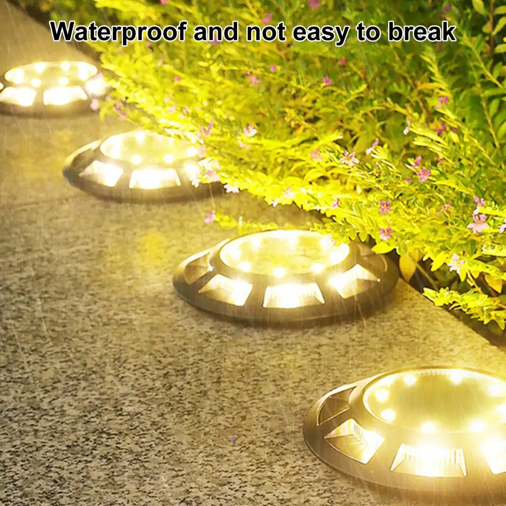 Solar Powered Ground Light 16 LEDs Outdoor Lawn Lights Waterproof Energy-Saving Garden Arrangement Landscape Lamp