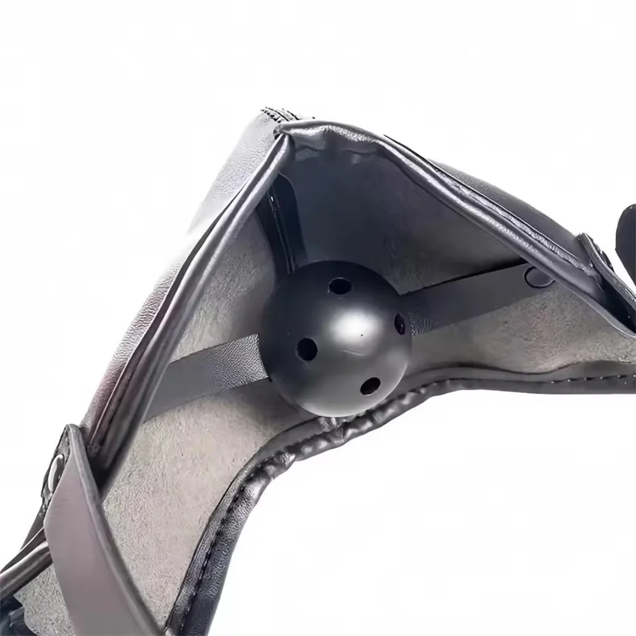 مثبت على الرأس لقناع الوجه الفم الكمامة تسخير الكبار التدريب المثيرة الرقيق BDSM عبودية قناع فاسق الجنس لعب للنساء الرجال مثلي الجنس