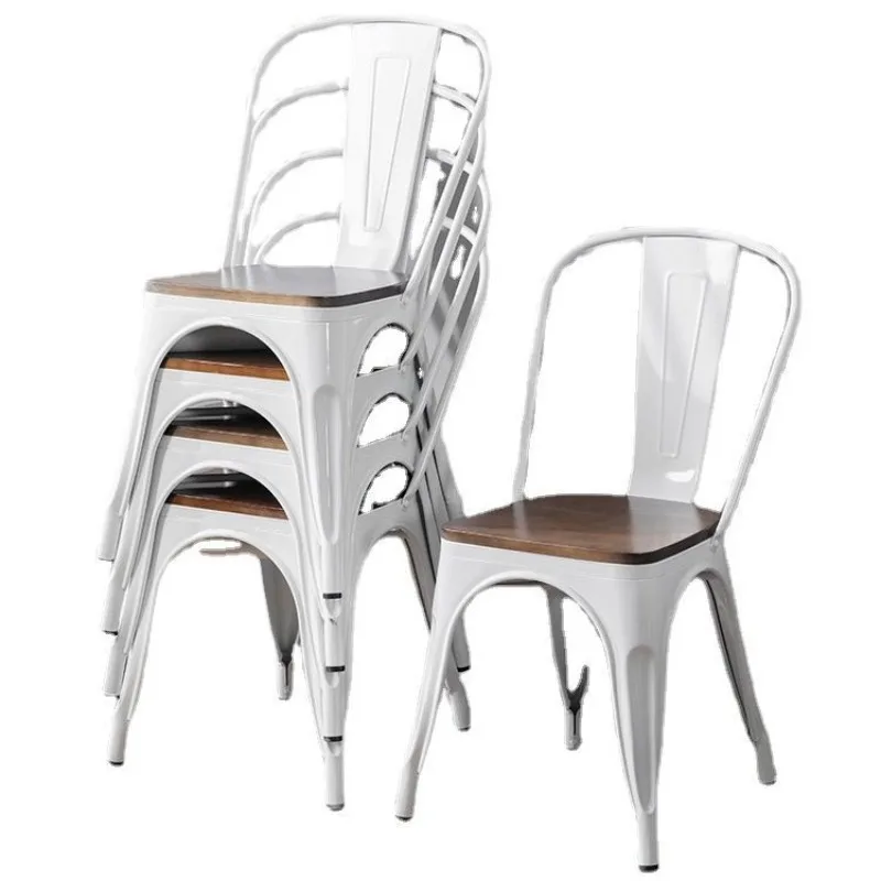 Cream style white coffee milk tea shop casual table and chairs restaurant fast food restaurant chairs commercial rest
