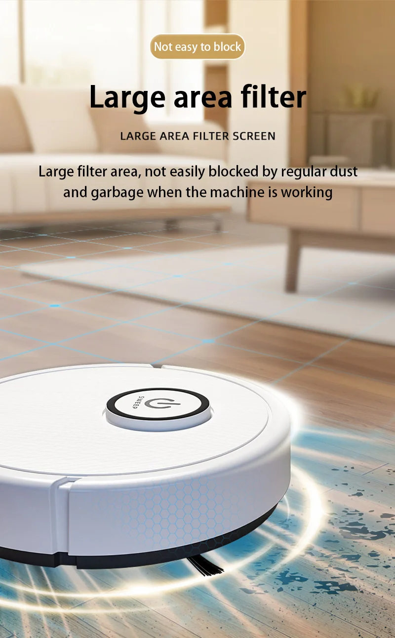 Lenovo 3-in-1 Intelligenter Roboter-Staubsauger 6000Pa Starke Saugkraft Wischfunktion Automatisches Aufladen Lasernavigation Tierhaare Hartböden – Detail 5